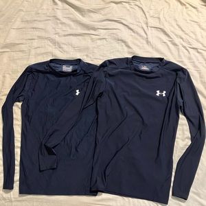 2 Navy Blue Men’s Under Armour Long Sleeve Shirts